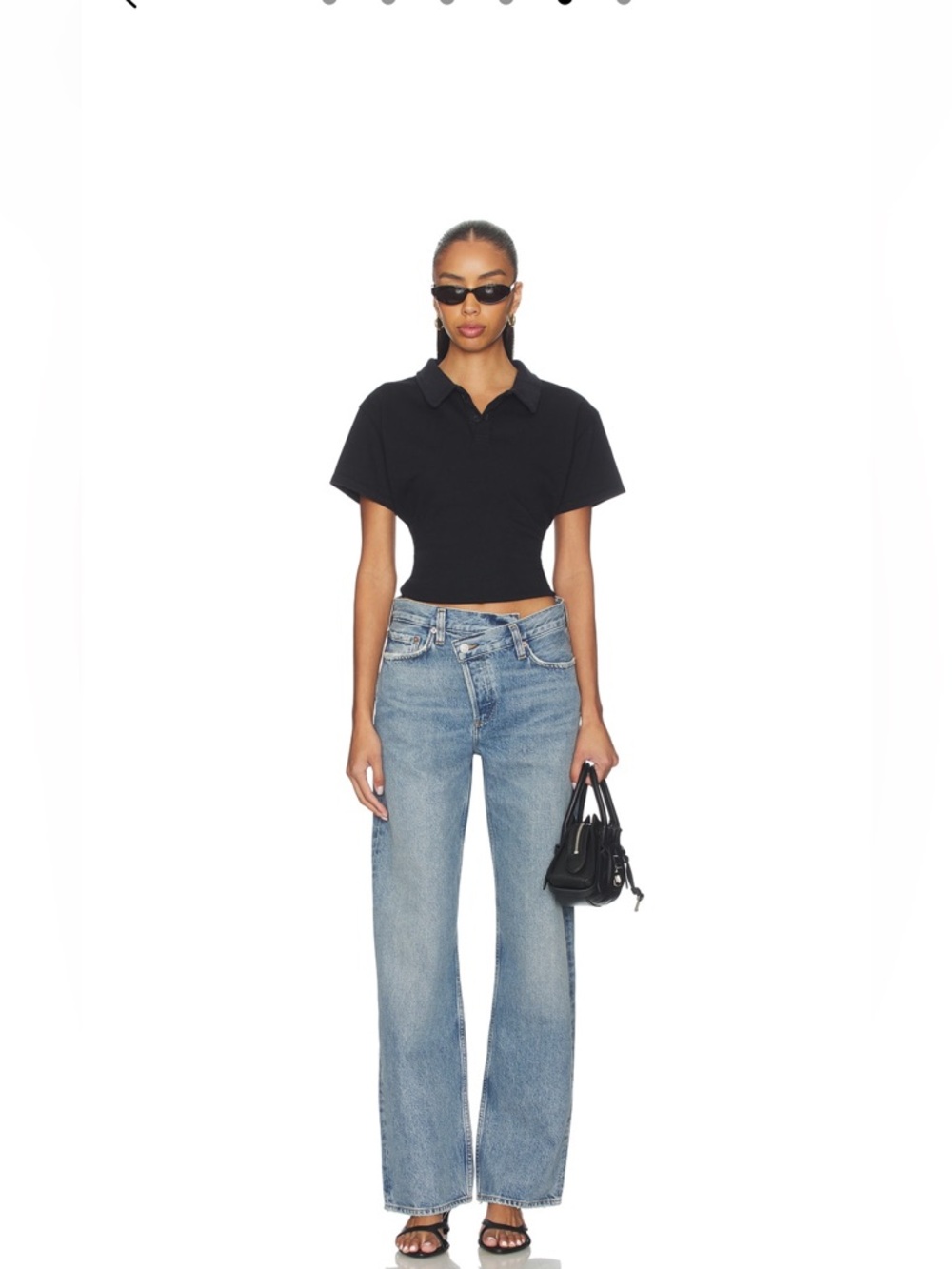 Agolde Light Blue Straight Leg Jeans crisscrossed button fly